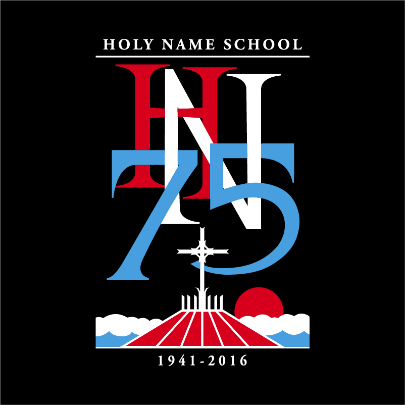 Holy Name 75th Anniversary shirt design - zoomed