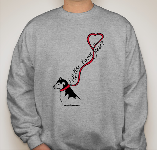 Adopt A Husky - Lifeline to my Heart Fundraiser - unisex shirt design - front