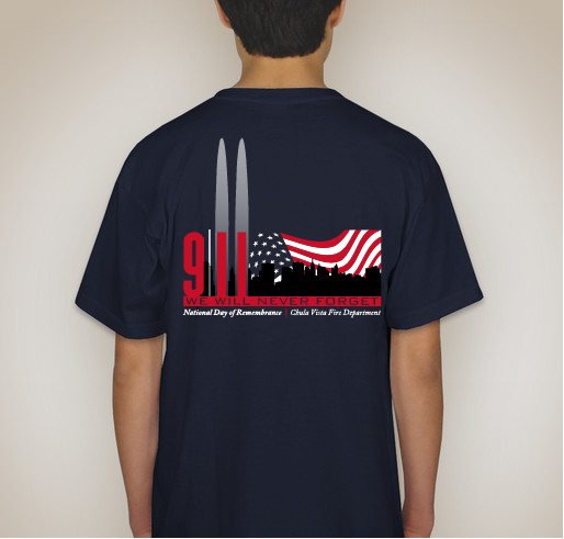 Chula Vista Fire Department 15th Anniversary of 9/11 T-Shirt Fundraiser - unisex shirt design - back