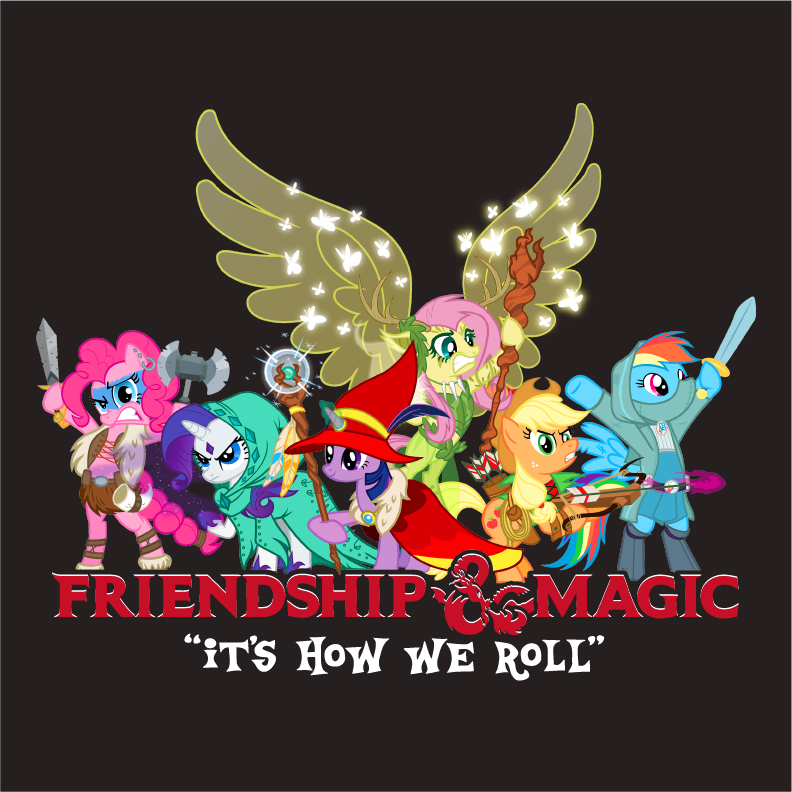 My Little Pony -Dungeons & Dragons T-Shirt shirt design - zoomed