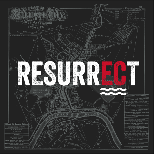 RESURRECT Ellicott City shirt design - zoomed