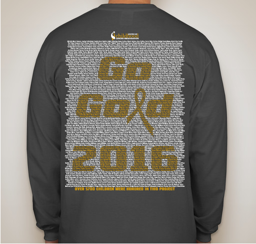 2016 ACCO Go Gold Shirt 4 Fundraiser - unisex shirt design - back