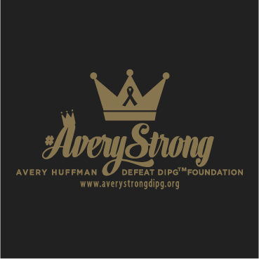 Be (Avery) Strong Go Gold for Avery Huffman Defeat DIPG Foundation shirt design - zoomed