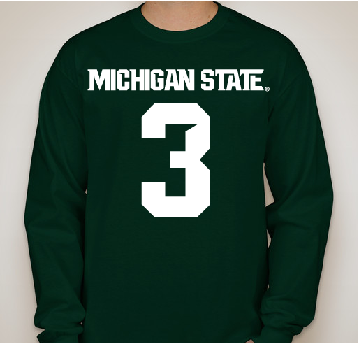 LIMITED EDITION- Mike Sadler #3 Michigan State Licensed Apparel! Fundraiser - unisex shirt design - front