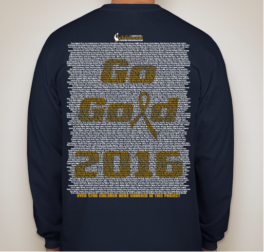2016 ACCO Go Gold Shirt 2 Fundraiser - unisex shirt design - back