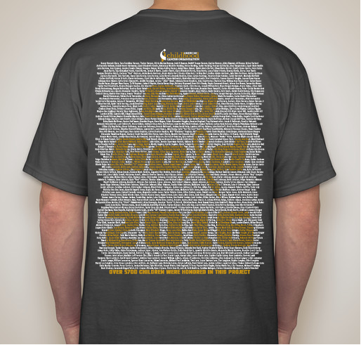 2016 ACCO Go Gold Shirt 2 Fundraiser - unisex shirt design - back