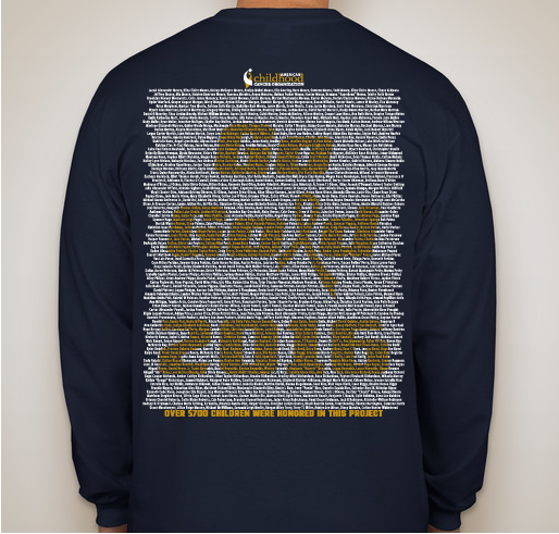 2016 ACCO Go Gold Shirt 3 Fundraiser - unisex shirt design - back