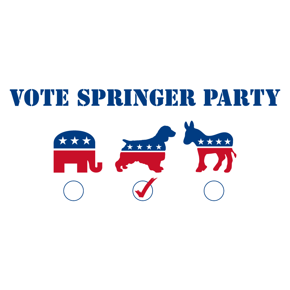 Springer Patriots, Unite - and VOTE SPRINGER PARTY! shirt design - zoomed