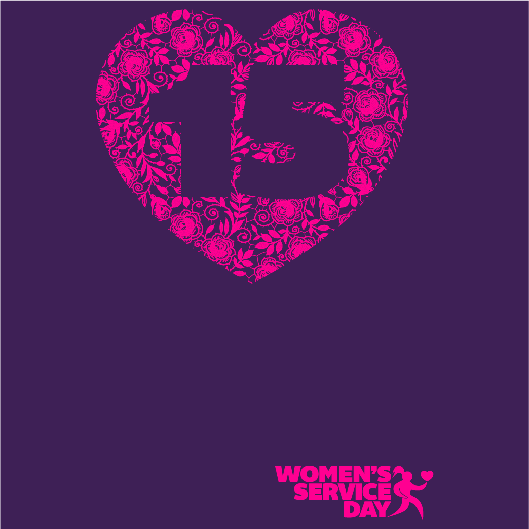 Celebrate 15 Years of Women's Service Day shirt design - zoomed