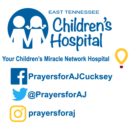 AJ Cucksey and East Tennessee Children's Hospital's "awareness for pilocyctic astrocytoma" campaign. shirt design - zoomed