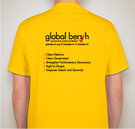 Global Bersih 5 San Francisco T-shirt Fundraiser - unisex shirt design - back