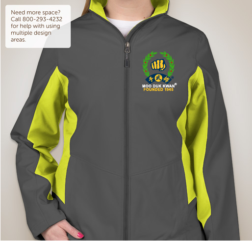 Ladies Port Authority Color Block Jackets Embroidered With Moo Duk Kwan® Fist Logo and Founded 1945 Fundraiser - unisex shirt design - front