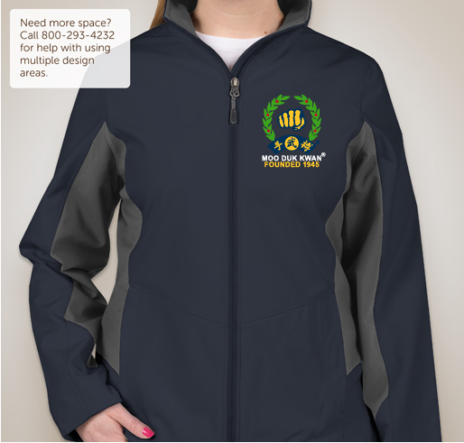 Ladies Port Authority Color Block Jackets Embroidered With Moo Duk Kwan® Fist Logo and Founded 1945 Fundraiser - unisex shirt design - front