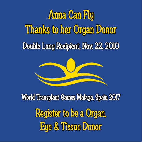 Help Anna Fly to the World Transplant Games - Spain 2017 shirt design - zoomed