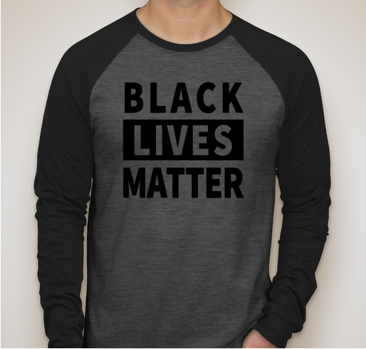 Black Lives Matter raglan tee Fundraiser - unisex shirt design - front