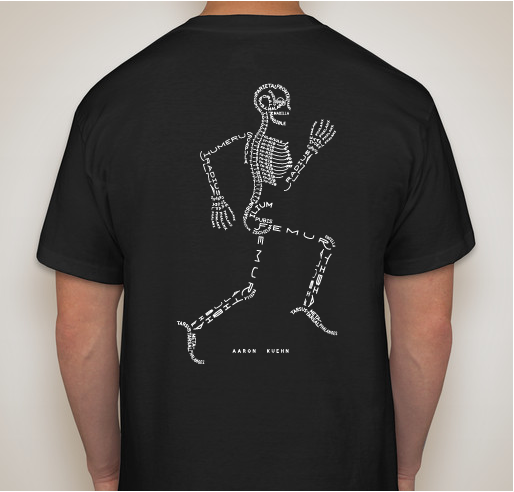Physical Therapy Skeleton Typogram Shirt by Aaron Kuehn Fundraiser - unisex shirt design - back