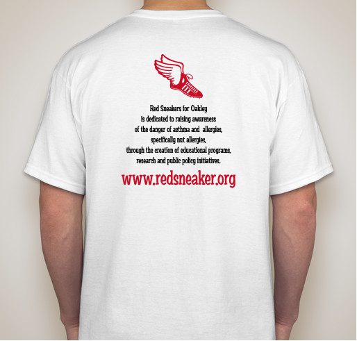 Red Sneakers for Oakley Fundraiser - unisex shirt design - back