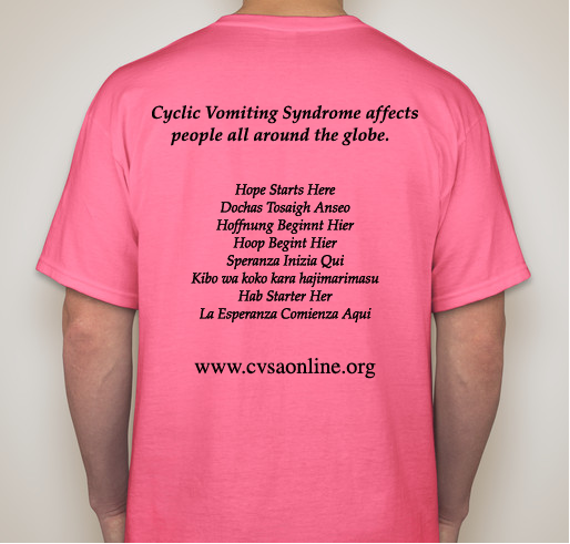 CVS International Awareness Day Fundraiser - unisex shirt design - back