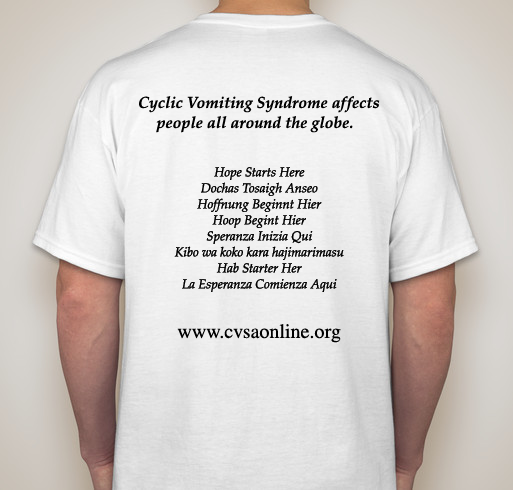 CVS International Awareness Day Fundraiser - unisex shirt design - back