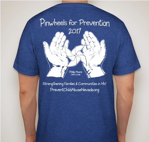 Pinwheels for Prevention 2017 - Go Blue Nevada! Fundraiser - unisex shirt design - back