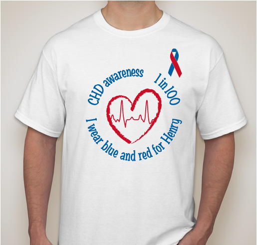 Tshirt fundraiser for Children's Heart Foundation in honor of Henry Fundraiser - unisex shirt design - front