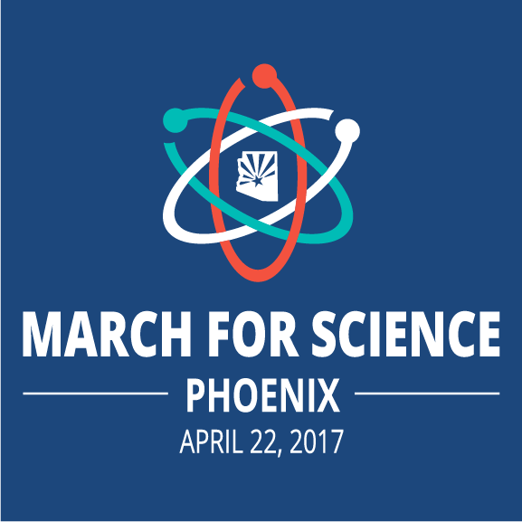 Phoenix March for Science shirt design - zoomed