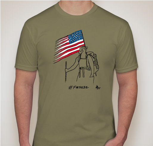 Trek #forthe22 from TN to CA 2200 miles Fundraiser - unisex shirt design - front
