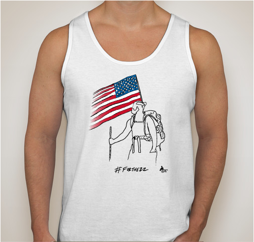Trek #forthe22 from TN to CA 2200 miles Fundraiser - unisex shirt design - front