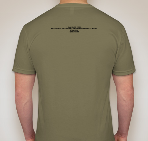 Trek #forthe22 from TN to CA 2200 miles Fundraiser - unisex shirt design - back