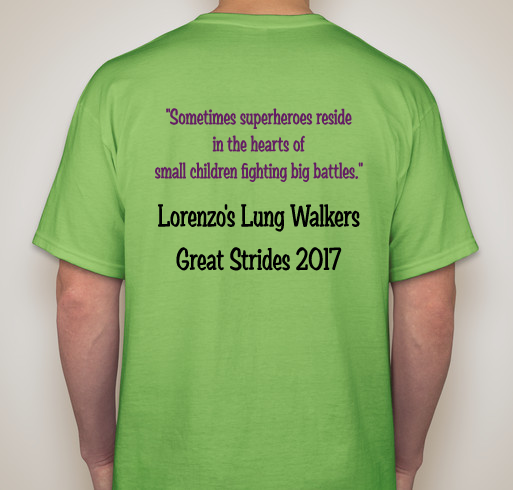 Lorenzo's 2017 CF Walk Fundraiser - unisex shirt design - back