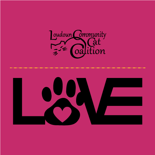 Loudoun Community Cat Coalition LOVE campaign shirt design - zoomed