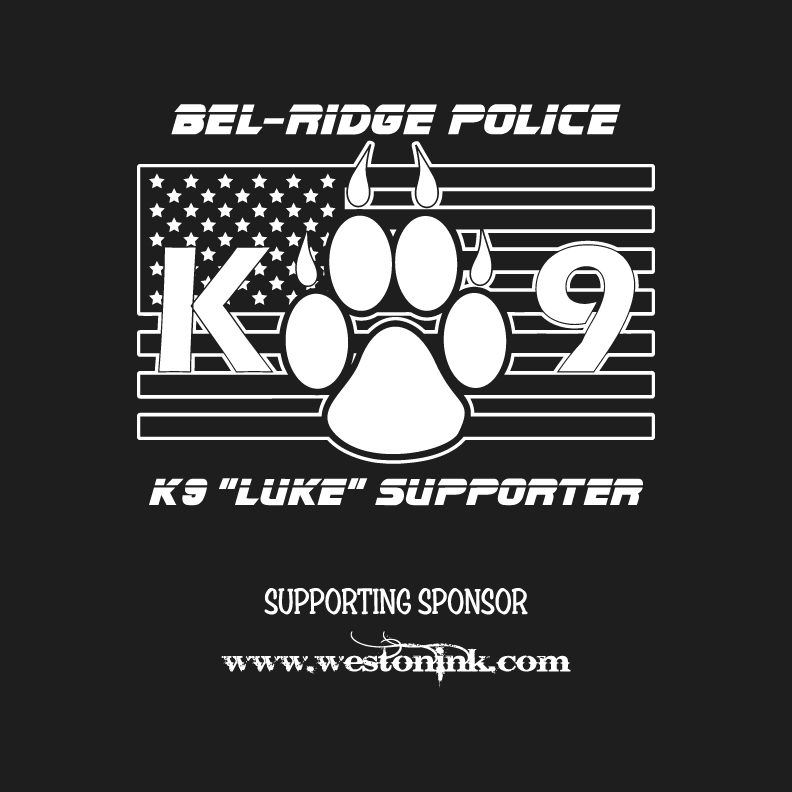 Support for K9 Luke shirt design - zoomed