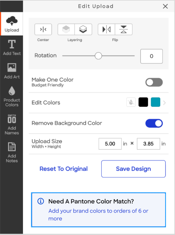 Graphic showing logo colors being matched to ink colors