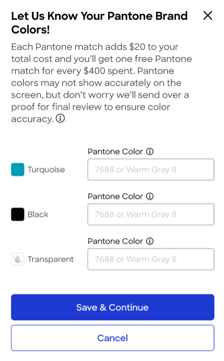 Photo showing matching ink colors